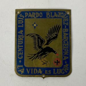 Placa de Centuria Luis Pardo Blázquez Falange España